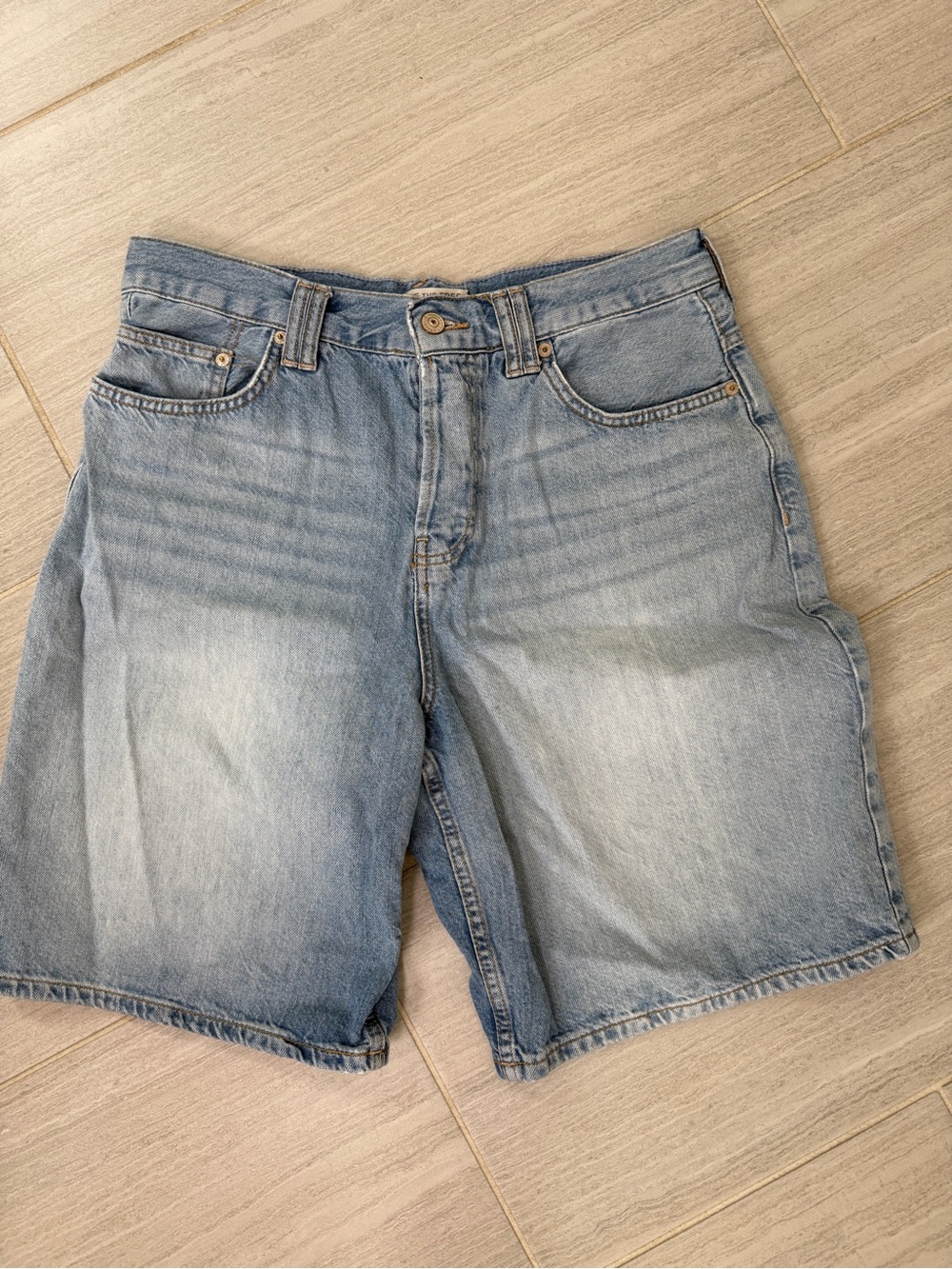 We The Free Faded Light Blue Denim Shorts